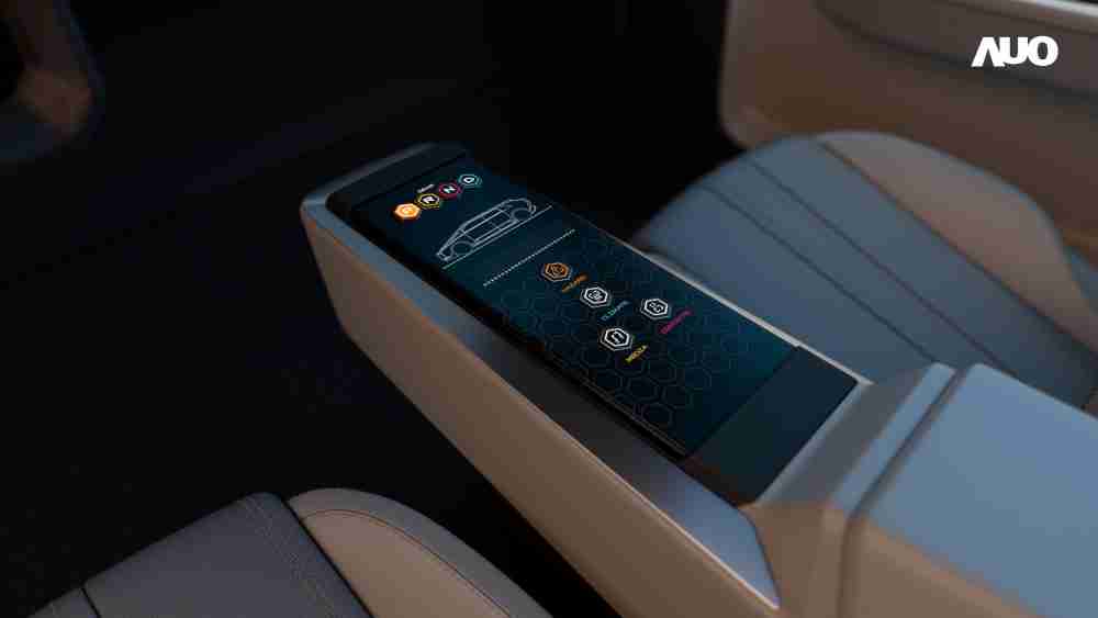 赏金国际以人性化设计打造多变形态中控显示(Morphing Center Control)，，，，不使用时仅平面显示信息，，，进行操作时，，，，显示器则会动态隆起，，，转变成3D实体按钮，，并有触觉回馈，，展示人机互动新体验